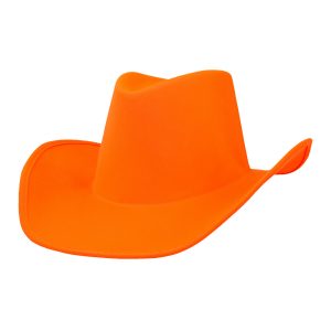 Chapeau de cowboy UV Blacklight – Chapeau de festival 59 cm – Néon orange
