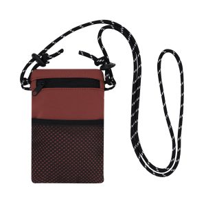 Phone bag with mesh front pocket – Bordeaux Red