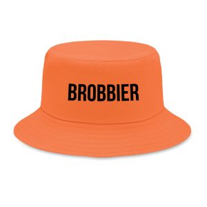 Oranje bucket hat – Brobbier – One size katoenen vissershoedje