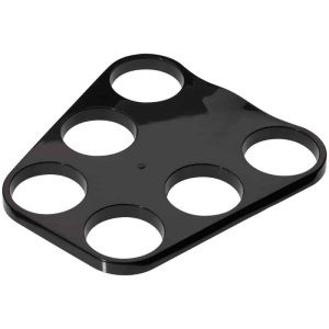 Kunststofftablett für 6 Tassen schwarz