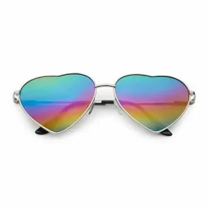 Heart Sunglasses | Pride Rainbow Mirror Lenses