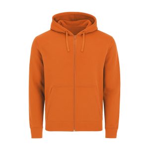 Unisex orange jacket with zipper and hood – 280 g/m²