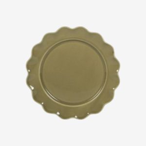 AGRA Assiette dessert blanche verte