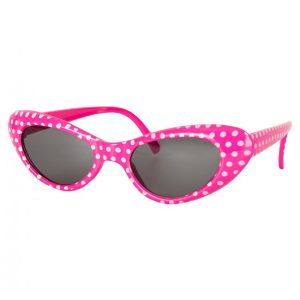 Cat eye sunglasses pink with white dots
