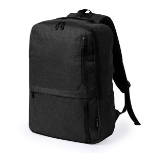 RPET backpack with 15 inch laptop compartment black