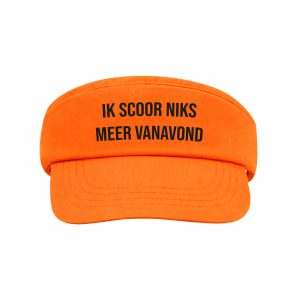 Orange sun visor with Velcro closure – I’m not scoring anything tonight