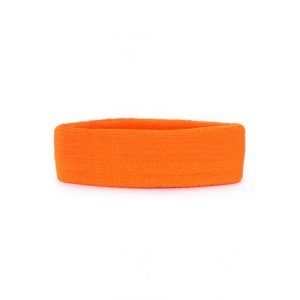 Zweetbandje hoofdband katoen fluor oranje