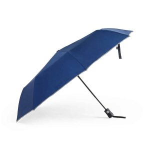 Sustainable RPET umbrella with reflective strip – 100 cm – dark blue
