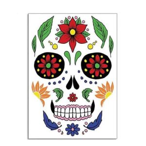 Tatouage Temporaire Halloween Dia de los Muertos