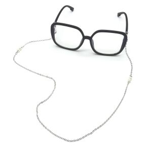 Brillenband Perlen Silber