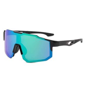 Polarized Black Sports Sunglasses – Blue/Green Lens