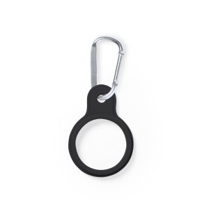 Silikon-Wasserflaschenhalter mit Karabinerhaken schwarz