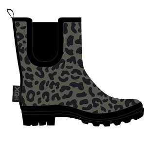 Gummistiefel Panthermuster Grün Niedriges Modell Größe 41