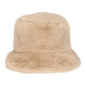 Bob en fausse fourrure beige – 56 cm