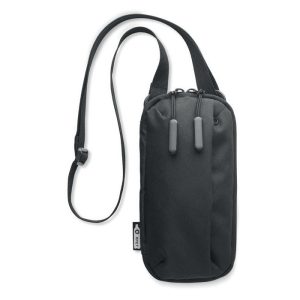 Handytasche mit Kartenhalter RPET Polyester schwarz