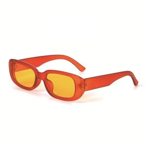 Lunettes de fête classiques à monture épaisse – Orange foncé avec verres orange