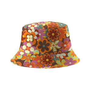 Yucka reversibler Anglerhut mit Retro-Blumenprint – 58 cm