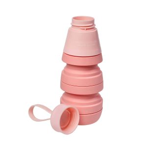 Duradis – Faltbare Silikon-Wasserflasche 500 ml – Babyrosa