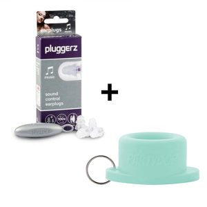 Bouchons d’oreilles Pluggerz Music festival + Partydop universel vert menthe