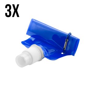 Water Bag with Carabiner – Blue – 3 Pieces