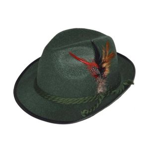 Oktoberfest Tirolerhut Federn grün