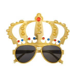 Party Glasses King – Gold Crown Party Glasses for King’s Day, Carnival & Theme Parties
