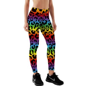 Yucka festival legging met panter Pride regenboog print
