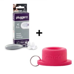 Pluggerz Music Festival Earplugs + Universal Party Cap Pink
