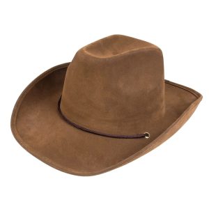 Chapeau cow-boy cuir synthétique marron