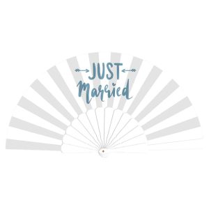 Just Married Handfächer Weiß