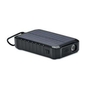 Solar power bank with dynamo 8000 mAh black