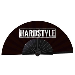 Festival Handfächer Hardstyle schwarz