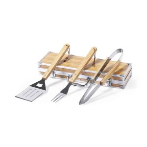 Barbecue set bamboo 3-piece