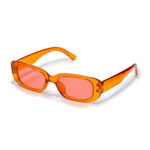 Sunglasses classic thick frame – transparent orange