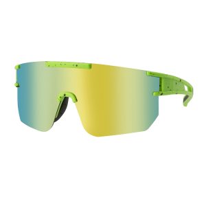 Groene sport zonnebril met gevlekt montuur – Multicolor glas