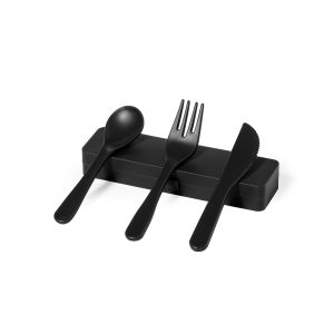 Cutlery Set Matte Black with Storage Box 3-Piece