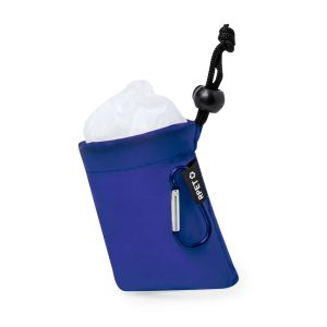 Disposable rain poncho for children with storage pouch blue
