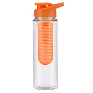 Water bottle with infuser 700 ml orange