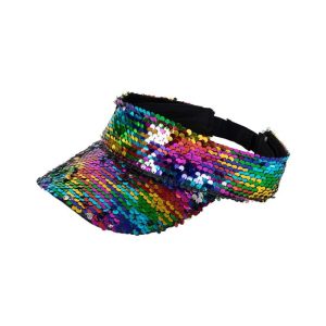 Zonneklep pailletten Pride regenboog