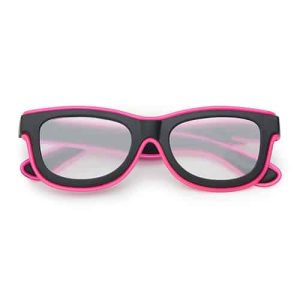 Basic El-Wire Spacebrille schwarz | Neon Pink