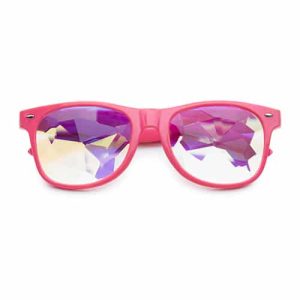 Lunettes kaléidoscope classiques roses | grande fleur