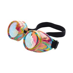 Steampunk goggle kaleidoscope glasses Pride rainbow | big flower