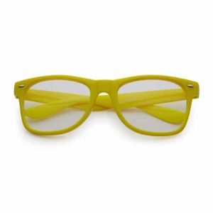 Nerd glasses with clear lenses | yellow