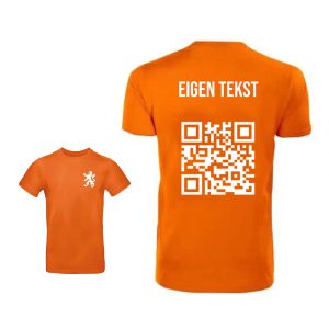 Unisex Orange T-shirt – Custom Text and QR Code