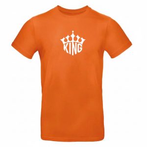Unisex oranje T-shirt – King – Kroontje
