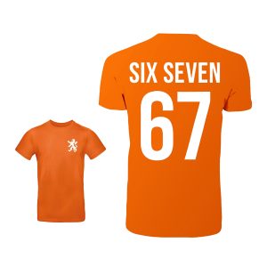 Unisex oranje T-shirt – Six Seven
