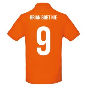 Unisex oranje polo – Brian bobt nie