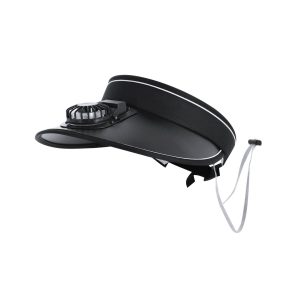 Sun Visor with USB Rechargeable Fan – Black