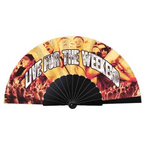 Deluxe festival handwaaier Live for the weekend zwart