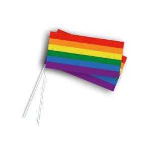 Zwaaivlaggetje Pride regenboog 50 stuks